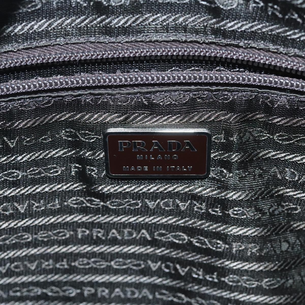 PRADA Shoulder Bag Leather Brown Silver Auth yk15387