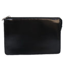 GUCCI Pouch Leather Black Silver Auth yk15398-13