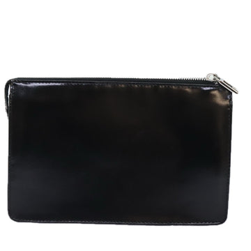 GUCCI Pouch Leather Black Silver Auth yk15398 - 0