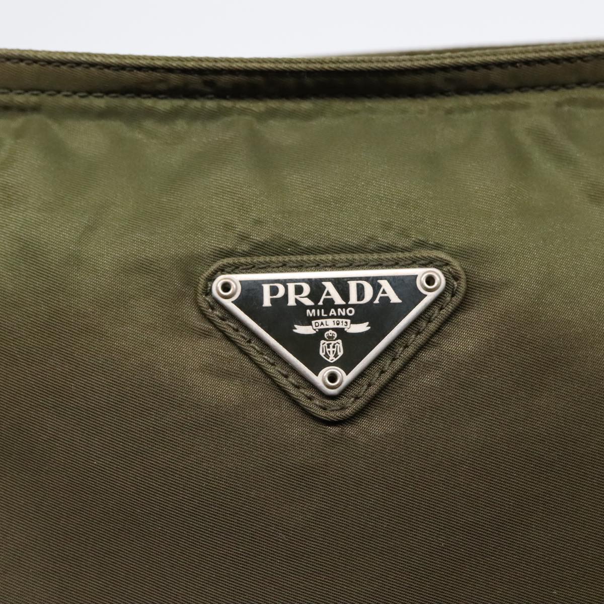 PRADA Shoulder Bag Nylon Khaki Auth yk15402