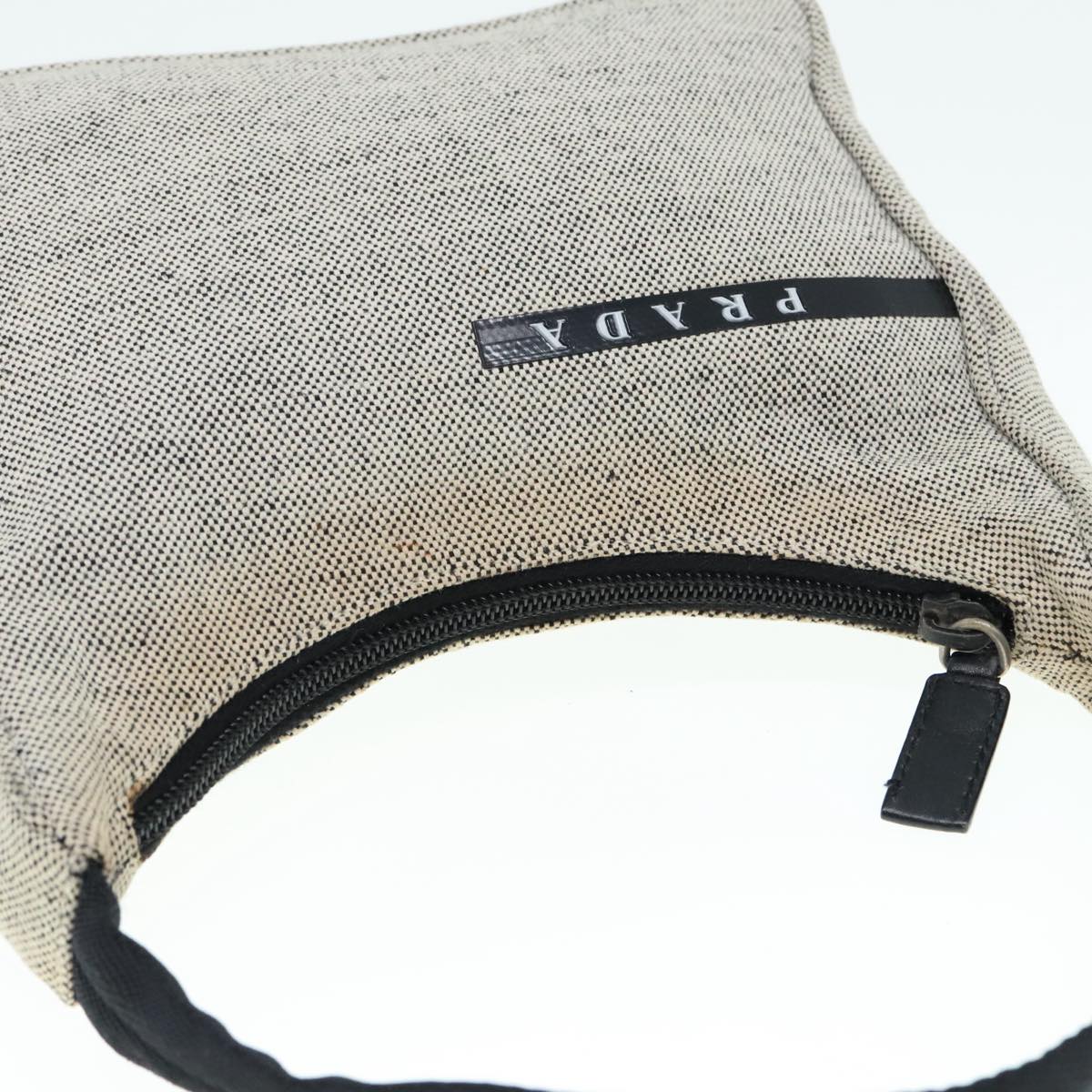 PRADA Sports Hand Bag Canvas Gray Silver Auth yk15403