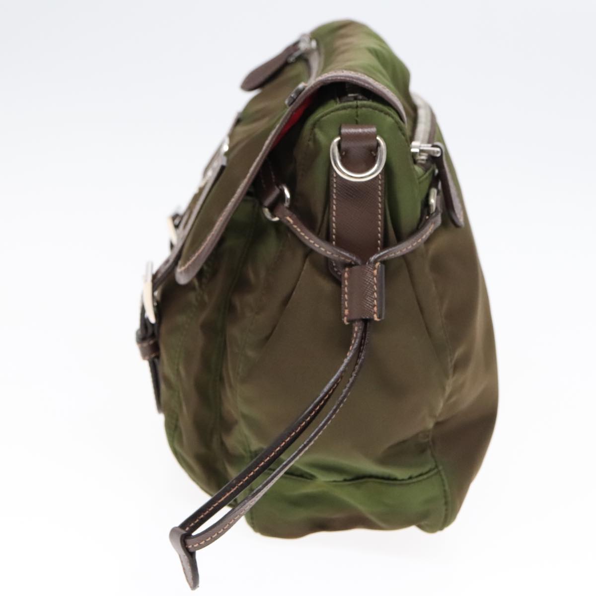 PRADA Shoulder Bag Nylon Khaki Auth yk15404