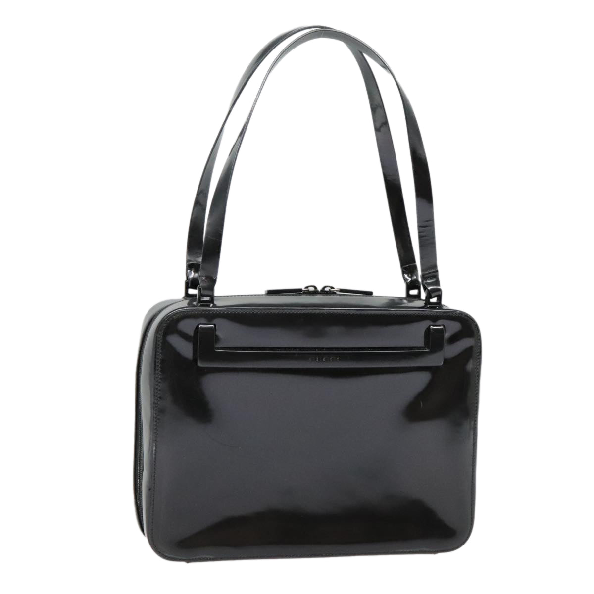 GUCCI Shoulder Bag Patent leather Black Auth yk15405