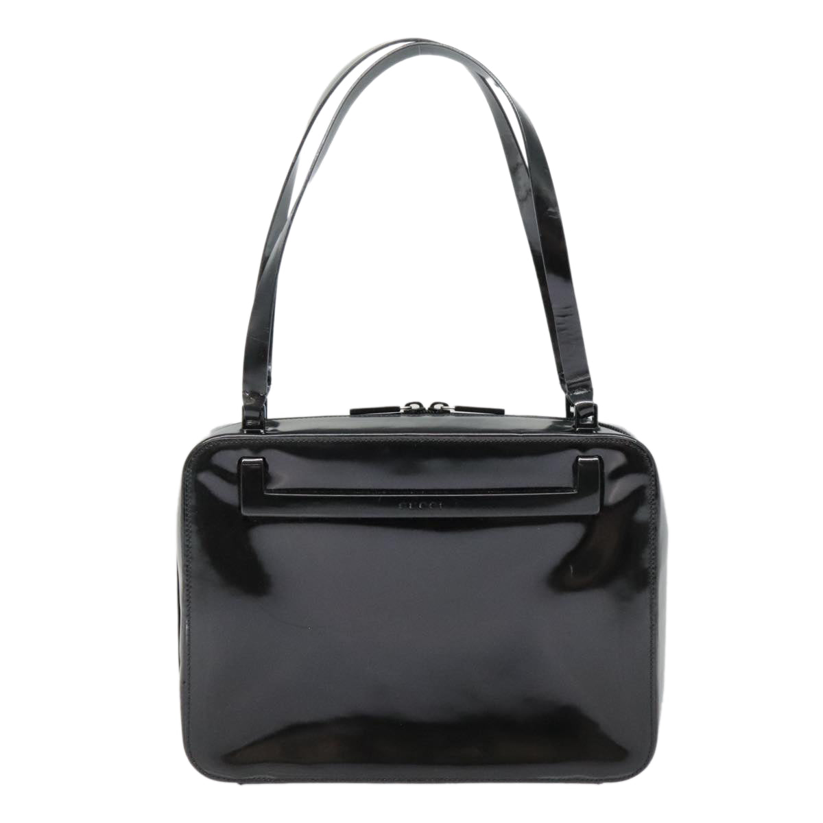 GUCCI Shoulder Bag Patent leather Black Auth yk15405 - 0