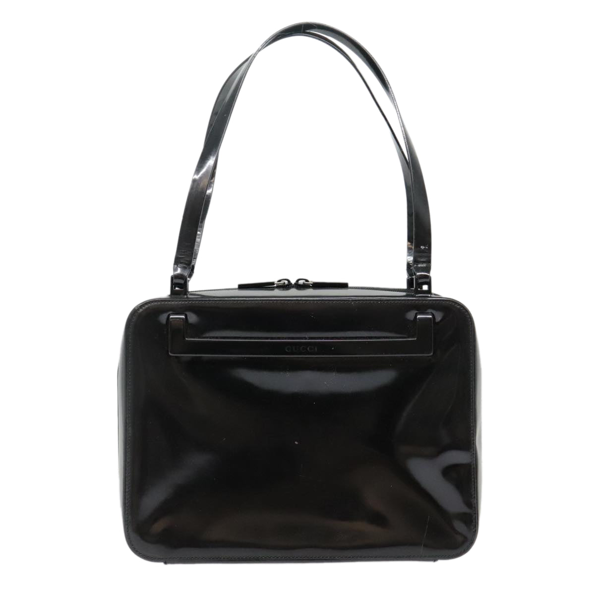 GUCCI Shoulder Bag Patent leather Black Auth yk15405