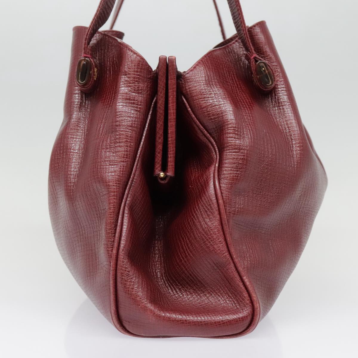 FENDI Shoulder Bag Leather Red Auth yk15406