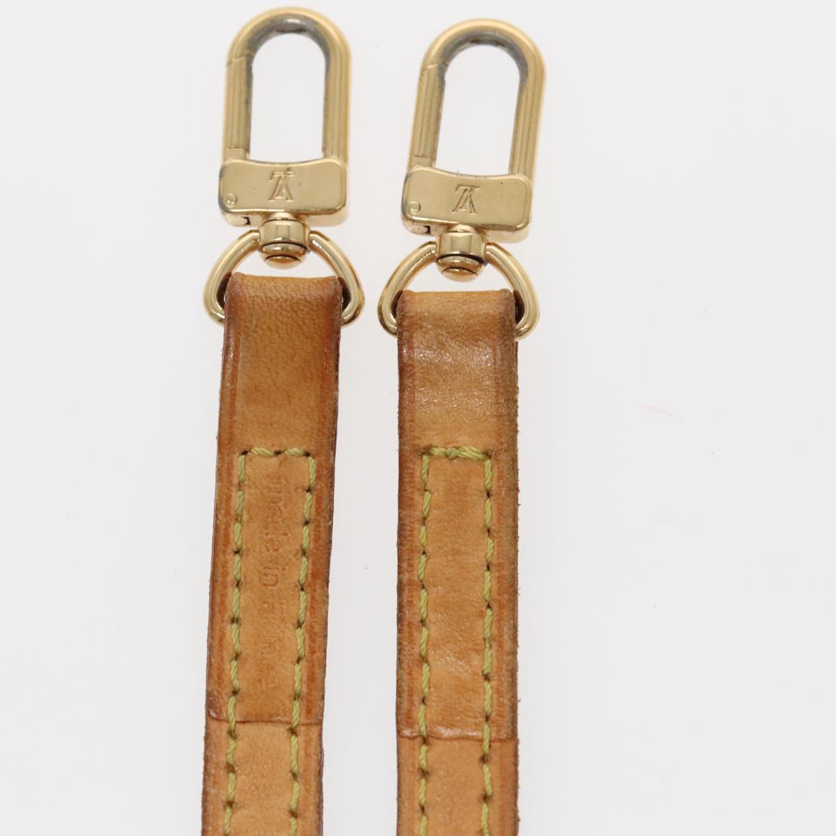 LOUIS VUITTON Shoulder Strap Leather 46.1"" Beige LV Auth yk15440