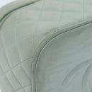 CHANEL Matelasse Vanity Cosmetic Pouch Lamb Skin Blue Gold CC Auth yk15445-15