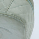 CHANEL Matelasse Vanity Cosmetic Pouch Lamb Skin Blue Gold CC Auth yk15445-16