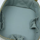 CHANEL Matelasse Vanity Cosmetic Pouch Lamb Skin Blue Gold CC Auth yk15445-10