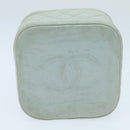 CHANEL Matelasse Vanity Cosmetic Pouch Lamb Skin Blue Gold CC Auth yk15445-5