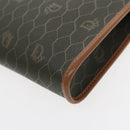 Christian Dior Honeycomb Canvas Chain Shoulder Bag PVC Khaki Gold Auth yk15460-12