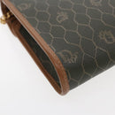 Christian Dior Honeycomb Canvas Chain Shoulder Bag PVC Khaki Gold Auth yk15460-13