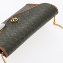 Christian Dior Honeycomb Canvas Chain Shoulder Bag PVC Khaki Gold Auth yk15460-6