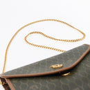 Christian Dior Honeycomb Canvas Chain Shoulder Bag PVC Khaki Gold Auth yk15460-8