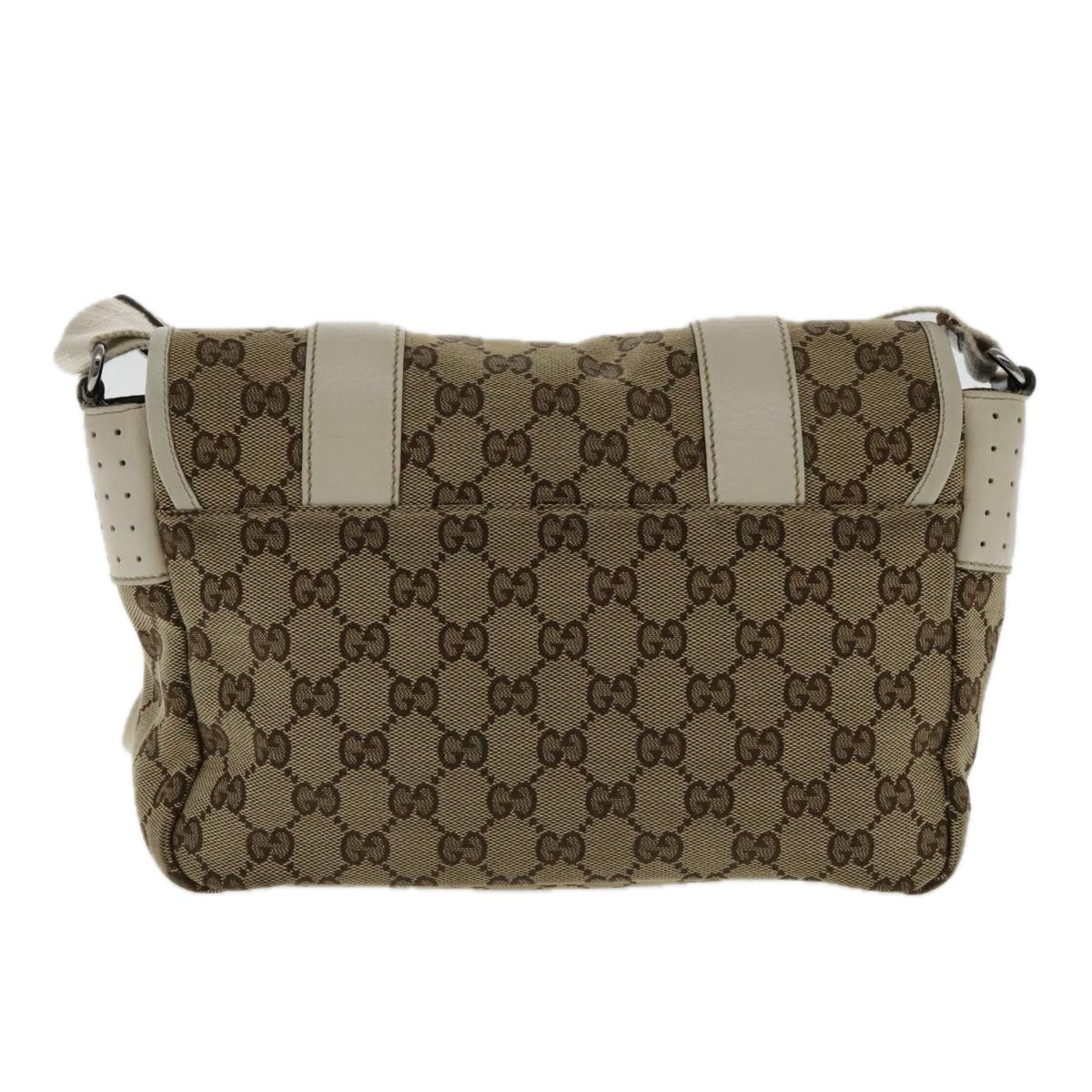 GUCCI GG Canvas Shoulder Bag Beige Silver 145858 Auth yk15465 - 0