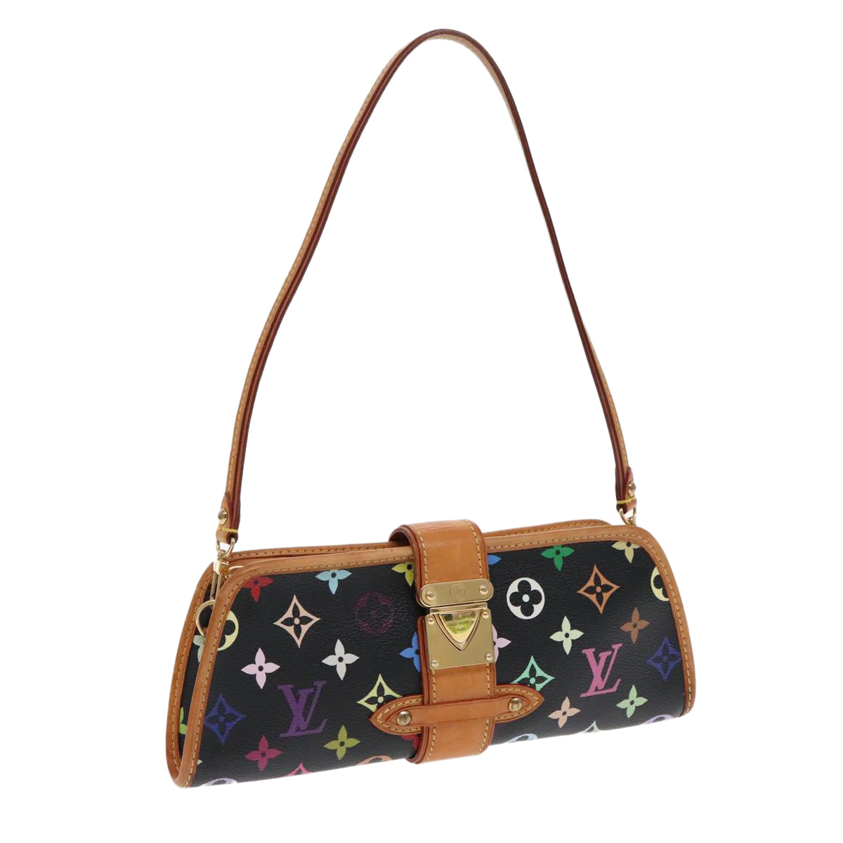 LOUIS VUITTON Monogram Multicolor Shirley Shoulder Bag Black M40050 Auth yk15478