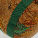 HERMES Shoulder Bag Canvas Orange Gold Auth yk15493-9