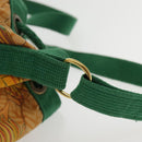 HERMES Shoulder Bag Canvas Orange Gold Auth yk15493-17