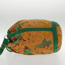 HERMES Shoulder Bag Canvas Orange Gold Auth yk15493-3