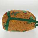 HERMES Shoulder Bag Canvas Orange Gold Auth yk15493-4