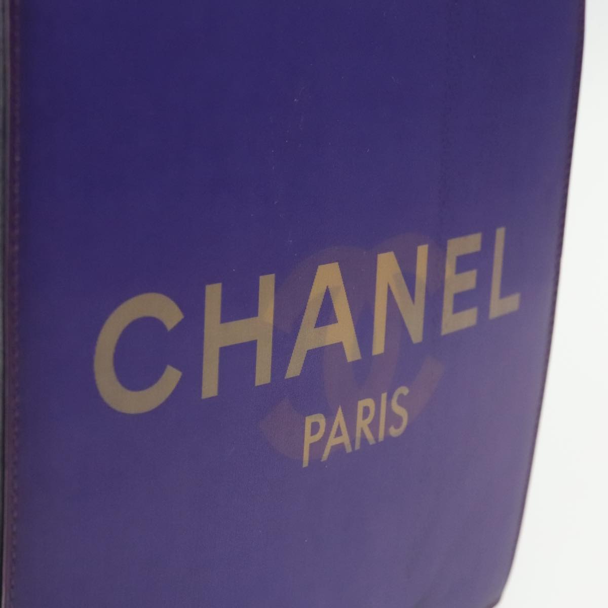 CHANEL Chain Hologram Shoulder Bag Vinyl Purple Silver CC Auth yk15500