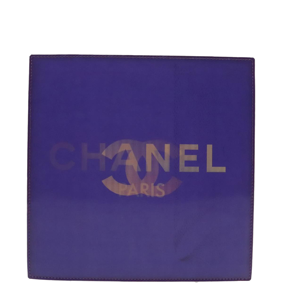 CHANEL Chain Hologram Shoulder Bag Vinyl Purple Silver CC Auth yk15500