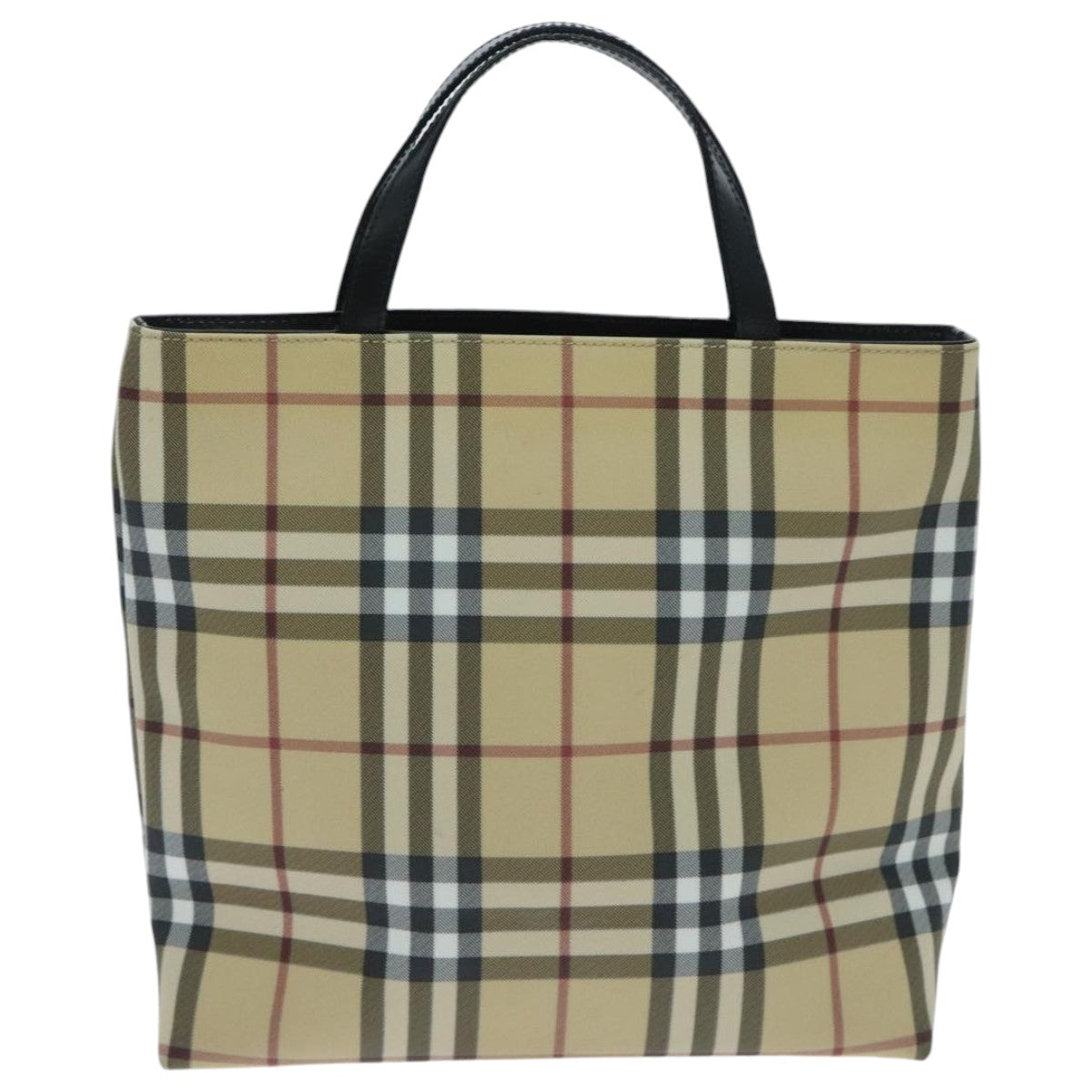 BURBERRY Nova Check Hand Bag Beige Black Auth yk15505 - 0