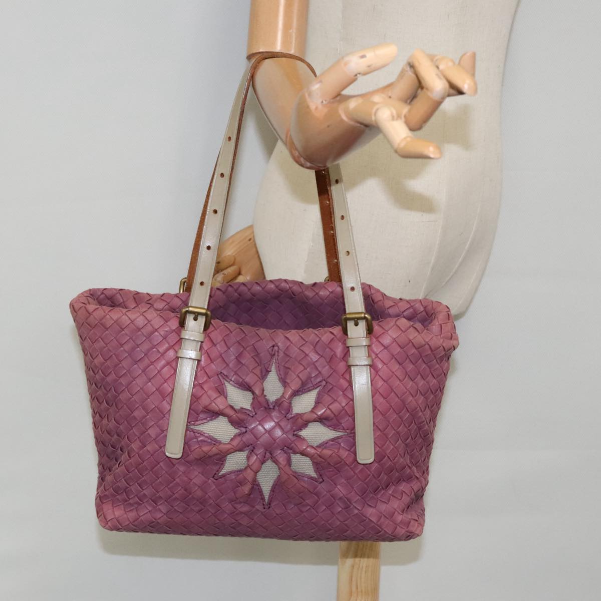 BOTTEGA VENETA INTRECCIATO Tote Bag Leather Outlet Purple 169759 Auth yk15538