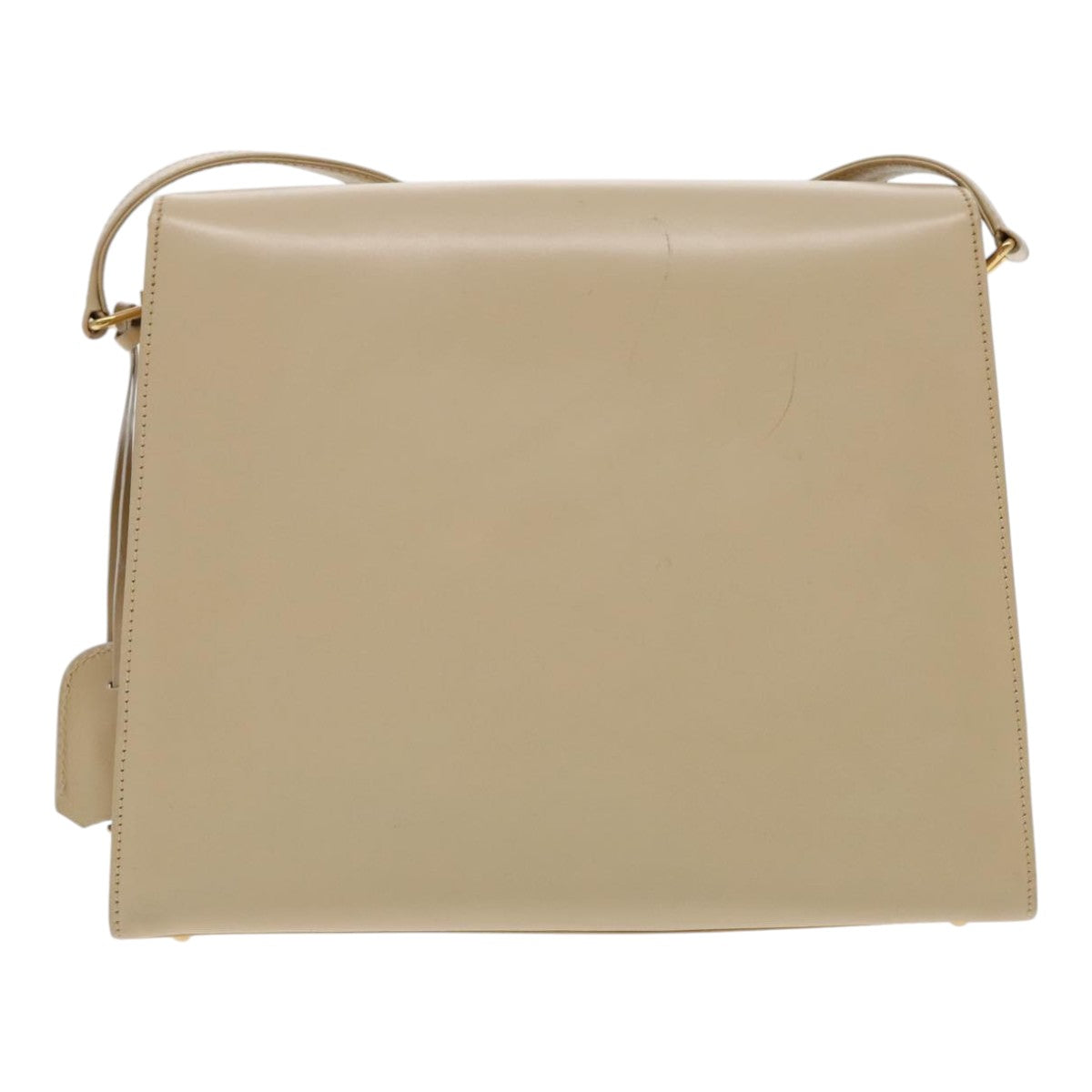 GUCCI Ready lock Shoulder Bag Leather Beige Gold 001 46 1504 Auth yk15542