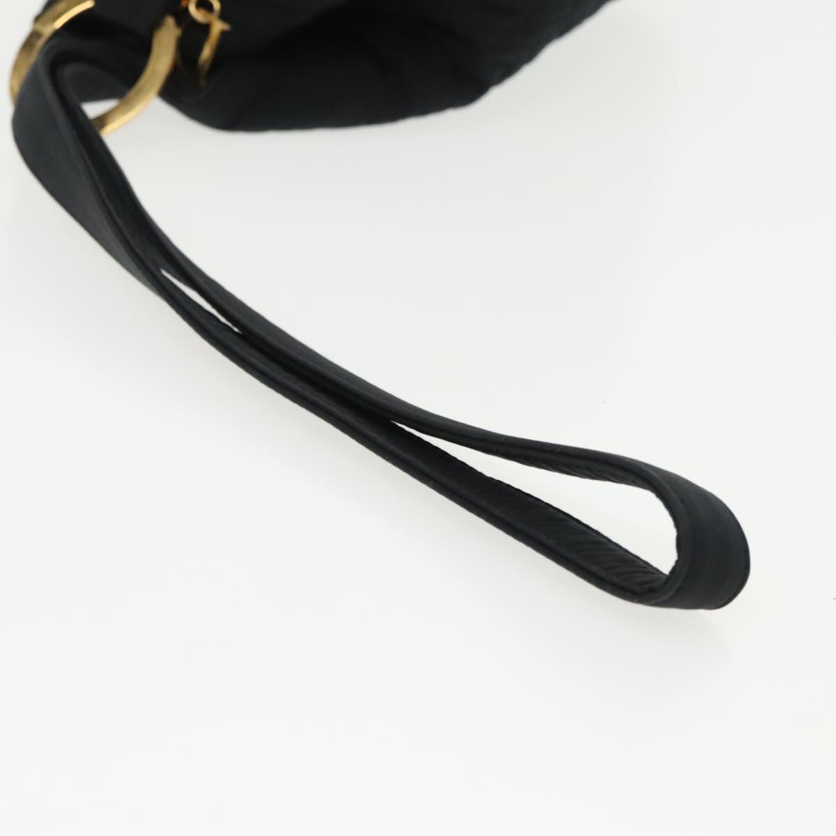 Christian Dior Canage Shoulder Bag Nylon Black Gold Auth yk15552