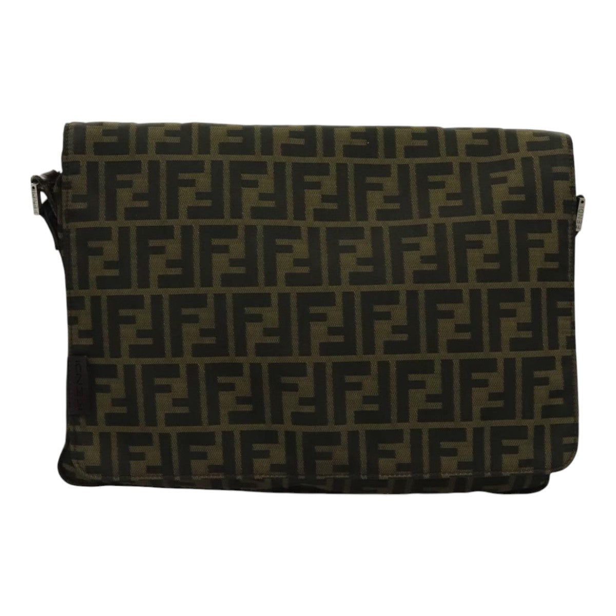 FENDI Zucca Canvas Shoulder Bag Brown Auth yk15561 - 0