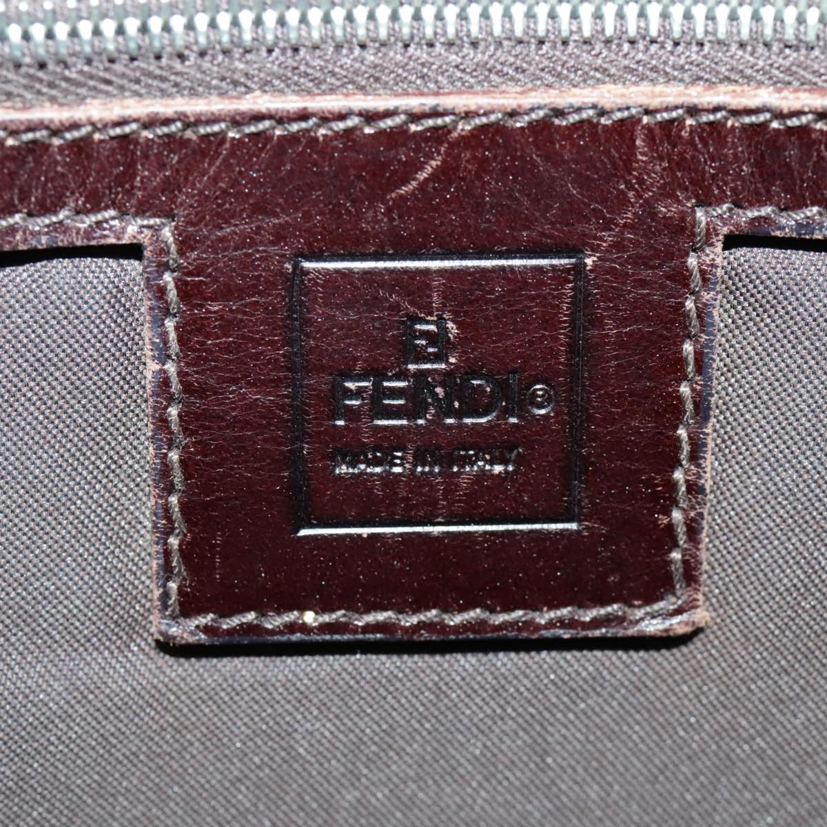 FENDI Zucca Canvas Shoulder Bag Brown Auth yk15561