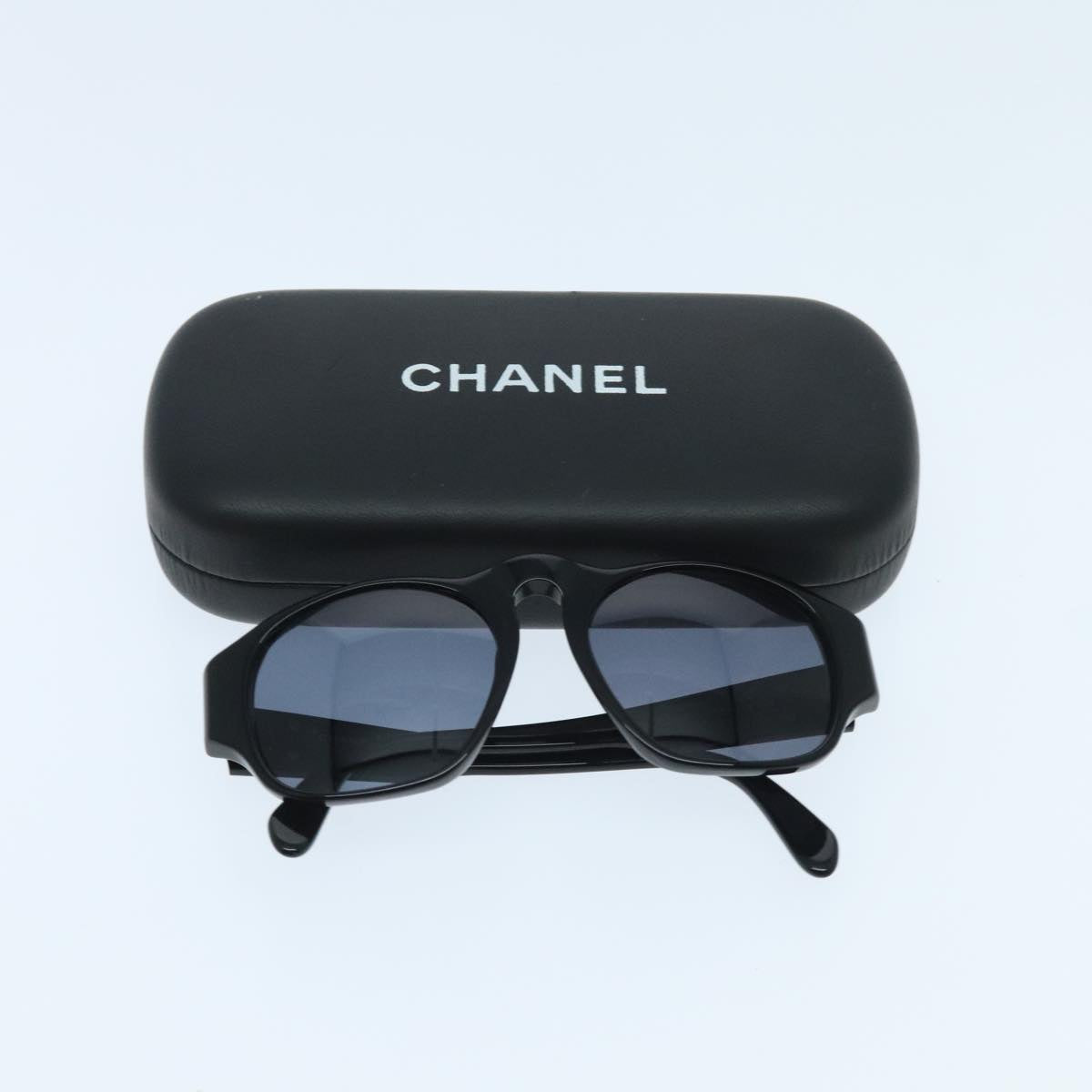 CHANEL Sunglasses plastic Black CC Auth yk15576