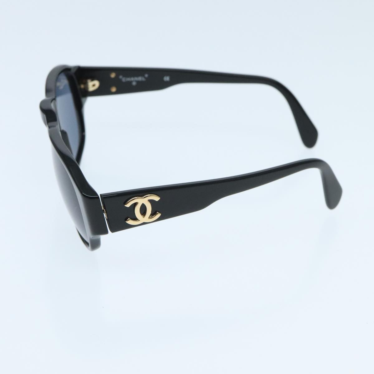 CHANEL Sunglasses plastic Black CC Auth yk15576