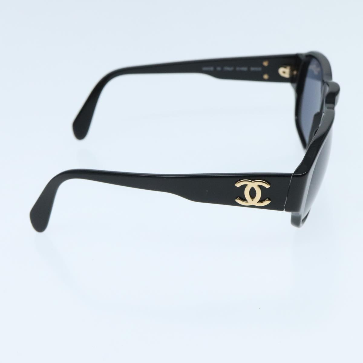 CHANEL Sunglasses plastic Black CC Auth yk15576