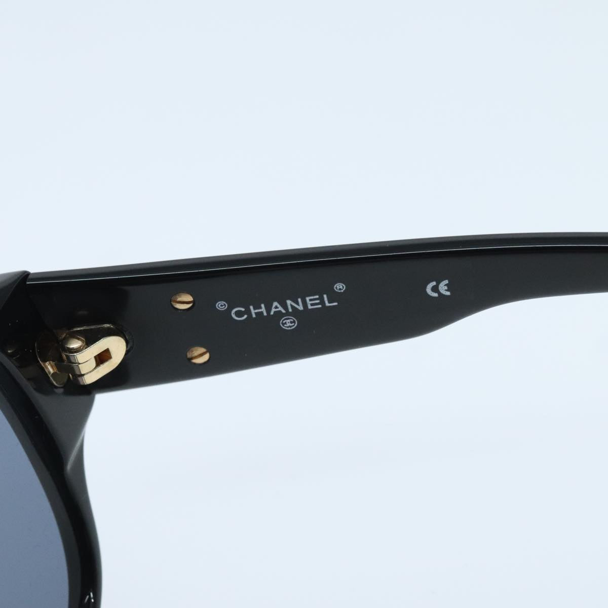 CHANEL Sunglasses plastic Black CC Auth yk15576