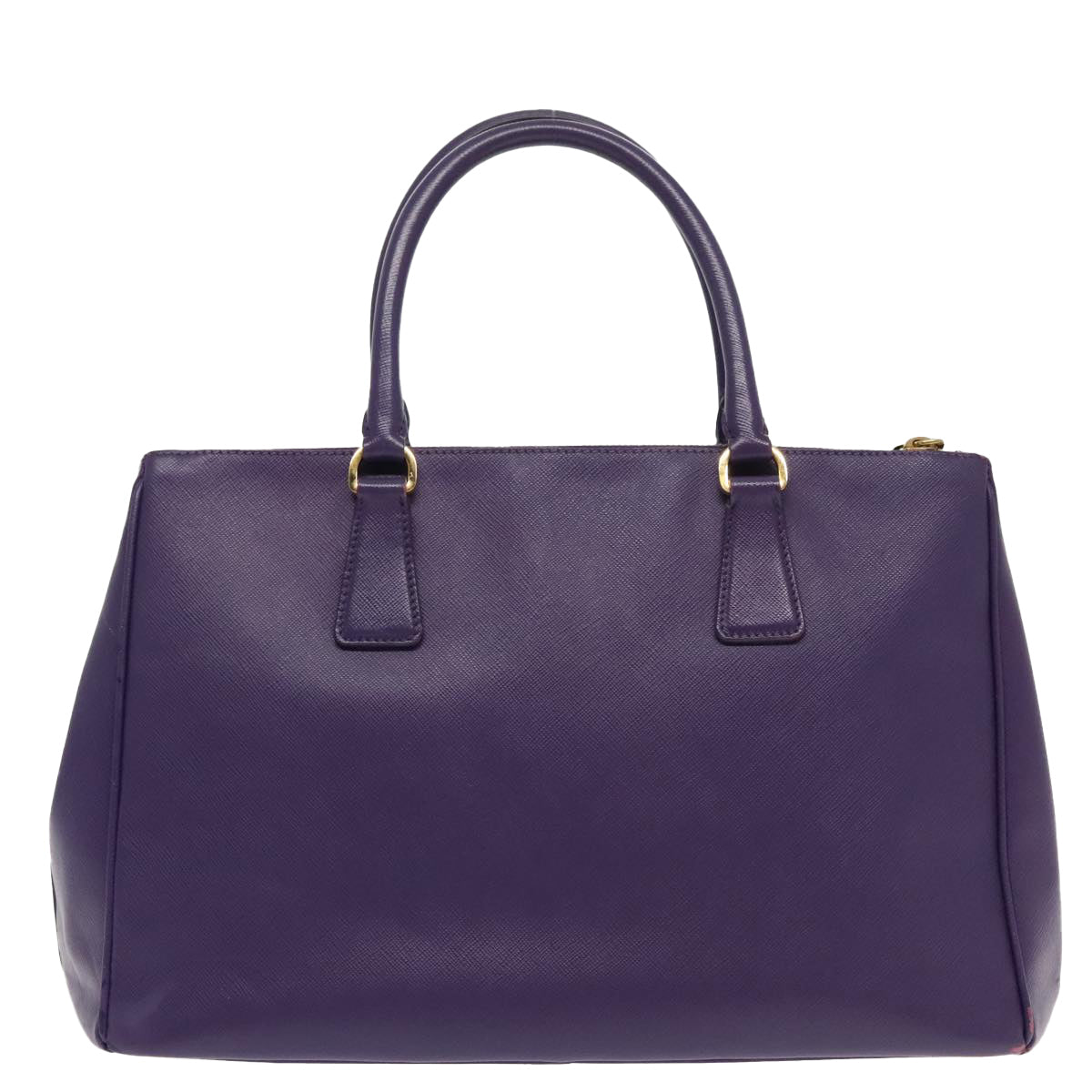 PRADA Galleria Hand Bag Safiano leather 2way Purple Gold Auth yk15579