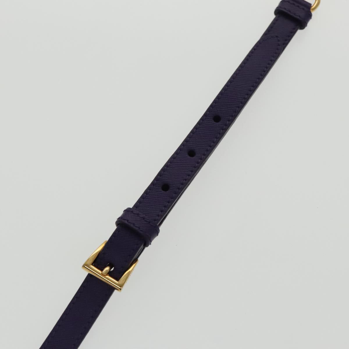 PRADA Adjustable Shoulder Strap Safiano leather 33.1""-37"" Purple Auth yk15580