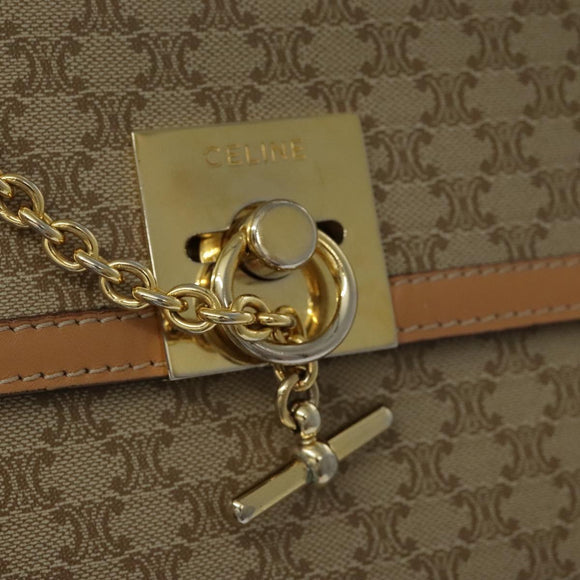 CELINE Macadam Canvas Hand Bag Coated Canvas Beige Auth yk15582V