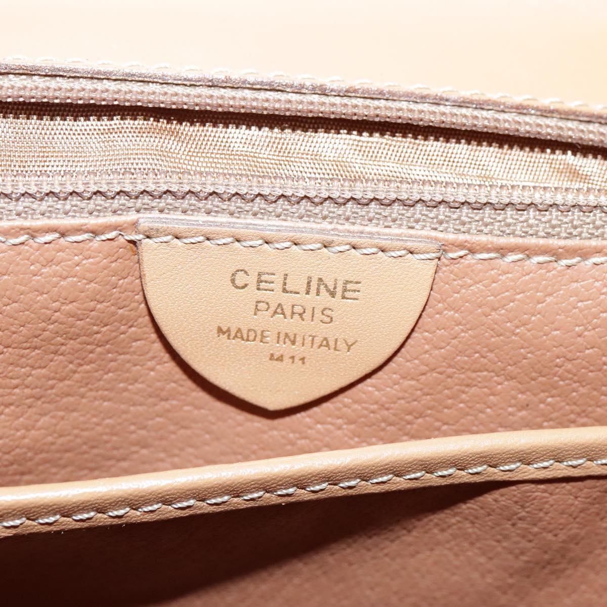 CELINE Macadam Canvas Hand Bag Coated Canvas Beige Auth yk15582