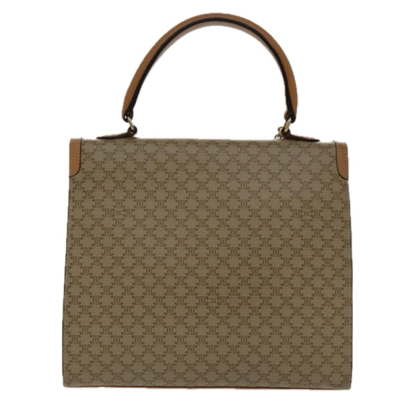CELINE Macadam Canvas Hand Bag Coated Canvas Beige Auth yk15582V