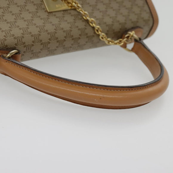 CELINE Macadam Canvas Hand Bag Coated Canvas Beige Auth yk15582V