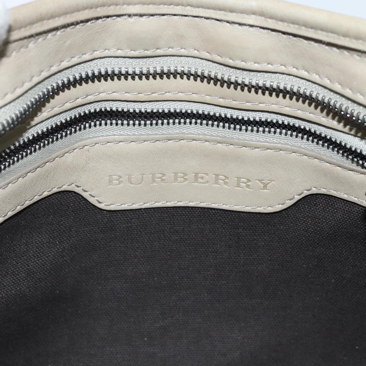 BURBERRY Nova Check Shoulder Bag Coated Canvas Beige Auth yk15593