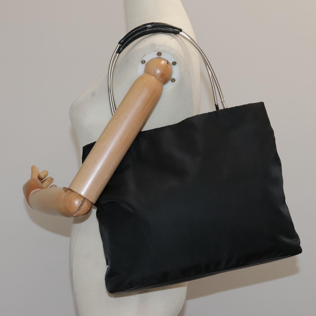 PRADA Hand Bag Nylon Black Auth yk15603