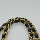 CHANEL Matelasse Chain Shoulder Bag Lamb Skin Black Gold CC Auth yk15615A-16