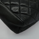 CHANEL Matelasse Chain Shoulder Bag Lamb Skin Black Gold CC Auth yk15615A-17