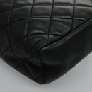 CHANEL Matelasse Chain Shoulder Bag Lamb Skin Black Gold CC Auth yk15615A-18