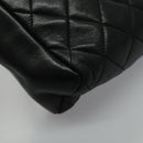 CHANEL Matelasse Chain Shoulder Bag Lamb Skin Black Gold CC Auth yk15615A-19