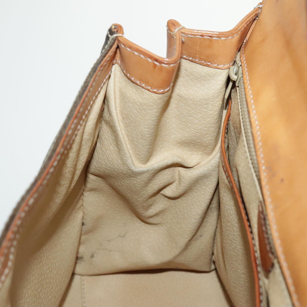 CELINE Macadam Canvas Hand Bag Coated Canvas Brown Auth yk15625